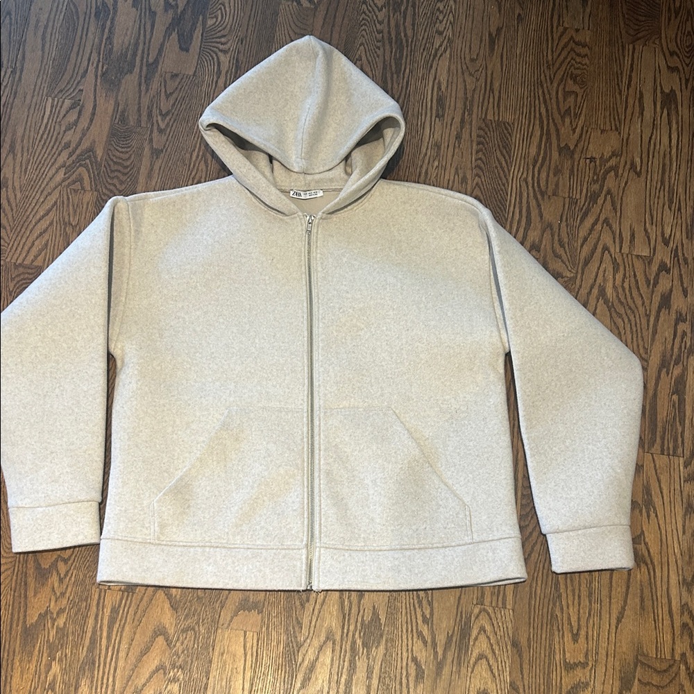 Unisex Cream Hoodie Jacket
